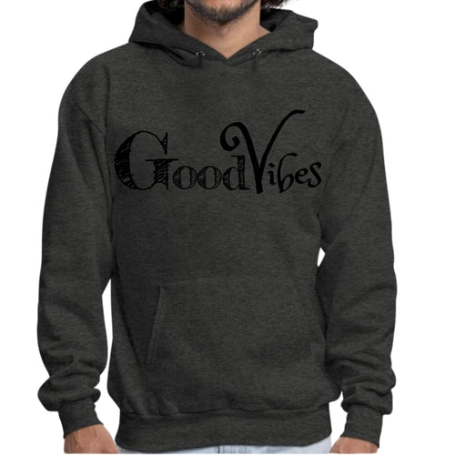 Mens Graphic Hoodie Good Vibes Black Print