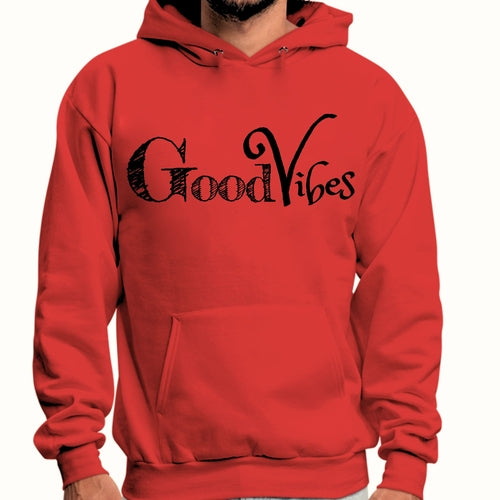 Mens Graphic Hoodie Good Vibes Black Print