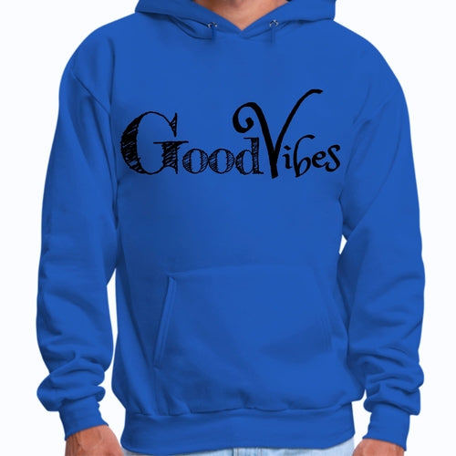 Mens Graphic Hoodie Good Vibes Black Print