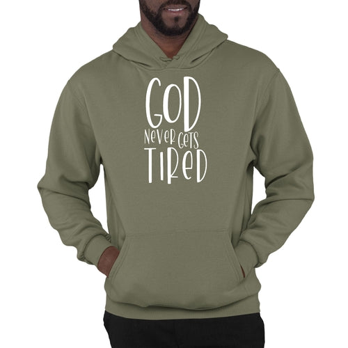 Mens Graphic Hoodie Say it Soul - God Never Gets Tired